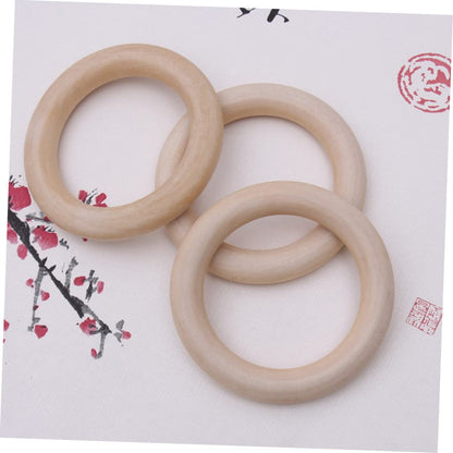 Toyvian 20 Pcs Kids Wooden Toys Kids Educational Toys Baby Kit Unfinished Wooden Rings DIY Baby Teething Ring Rustic Baby Gym Rings Bamboo Baby - WoodArtSupply