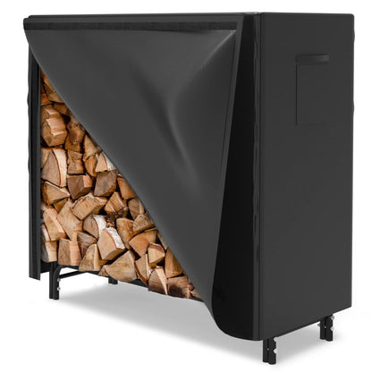 WALMANN 4ft Firewood Log Rack with Cover Outdoor, Heavy Duty Firewood Rack With Weather Resistant 600D Oxford Fabric Cover, Indoor/Outdoor Wood Rack - WoodArtSupply