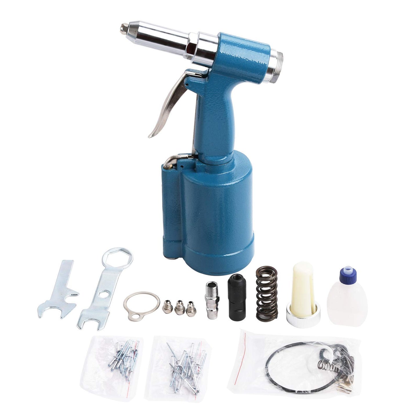 WINTOOLS Pneumatic Air Hydraulic Pop Rivet Gun Riveter Riveting Tool w/Case - WoodArtSupply