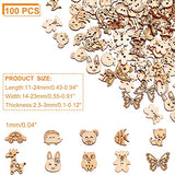arricraft 100 Pcs Animal Style Wooden Sewing Buttons, 2-Hole Rabbit Butterfly Bear Sewing Buttons, Unfinished Wood Decorative Buttons for Sewing arricraft
