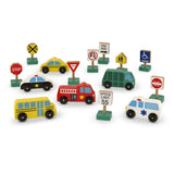 Melissa & Doug Wooden Vehicles and Traffic Signs With 6 Cars and 9 Signs Melissa & Doug