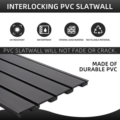 Slatwall Panels 4x8 ft with 15pcs Slat Wall Accessories, Slat Wall Paneling Garage Wall Organizer, PVC Wall Panels Pegboard with Slatwall Hooks,