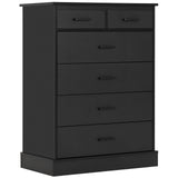 Hasuit Black Dresser for Bedroom, 6 Drawers Dresser Wood Storage Tower Clothes Organizer, Chest of 6 Drawers, Large Capacity Storage Cabinet, Tall Hasuit