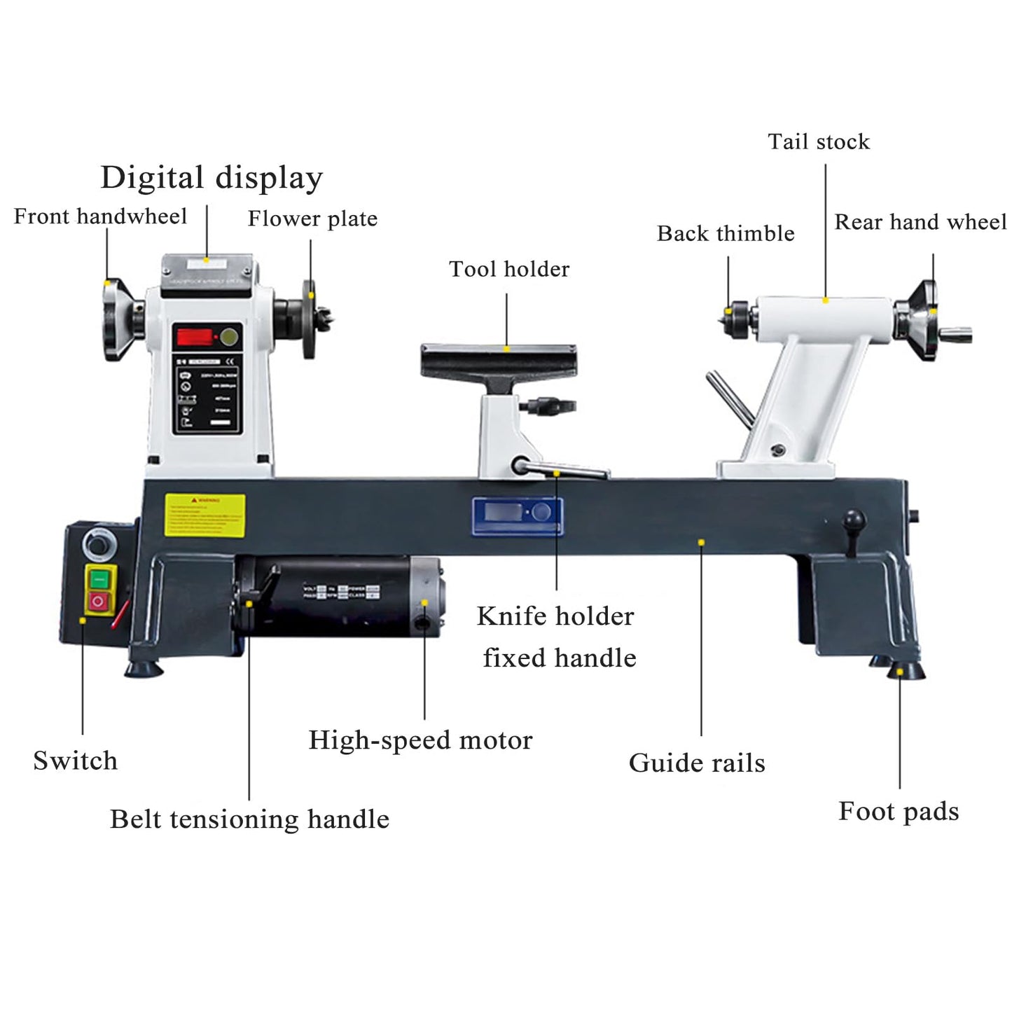 KHZKHC Benchtop Wood Lathe, Pearl Drilling Machine Driller, Mini Lathe Beads Polisher Machine, Faceplate Diameter 75mm, Top Distance 305mm, for Shell - WoodArtSupply