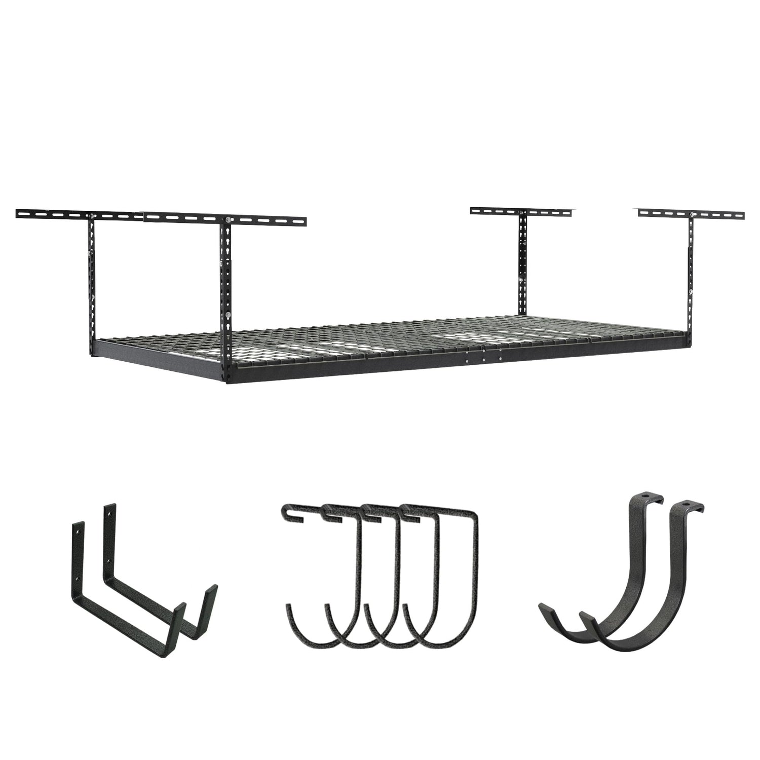 SafeRacks Overhead Garage Storage Rack - Heavy Duty Racks for Garage with 600 lb Capacity, Easy Garage Storage, Adjustable Storage Rack, Ceiling SafeRacks