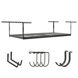 SafeRacks Overhead Garage Storage Rack - Heavy Duty Racks for Garage with 600 lb Capacity, Easy Garage Storage, Adjustable Storage Rack, Ceiling SafeRacks