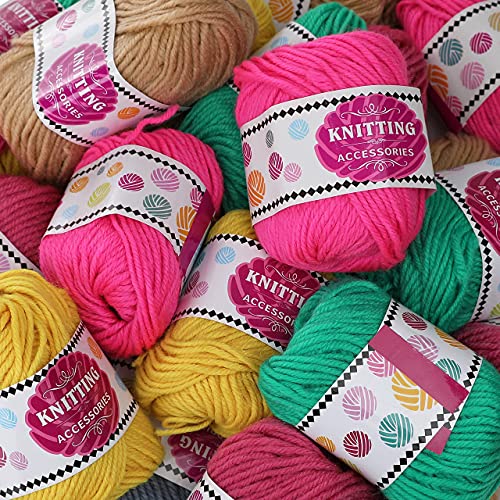  12 Pack Beginners Crochet Yarn Blue Green Pink Purple Yellow  Rainbow Cotton Crochet Yarn for Crocheting Knitting Beginners with  Easy-to-see Stitches Mini Crochet Yarn for Beginners Crochet Kit(12x25g)