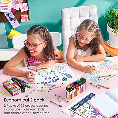 Arteza Kids Toddler Crayons in Bulk, 216 Count, 6 Packs of 36 Colors, Regular Size, Vivid Wax Crayon Pencils, Art and Back to School Supplies for - WoodArtSupply