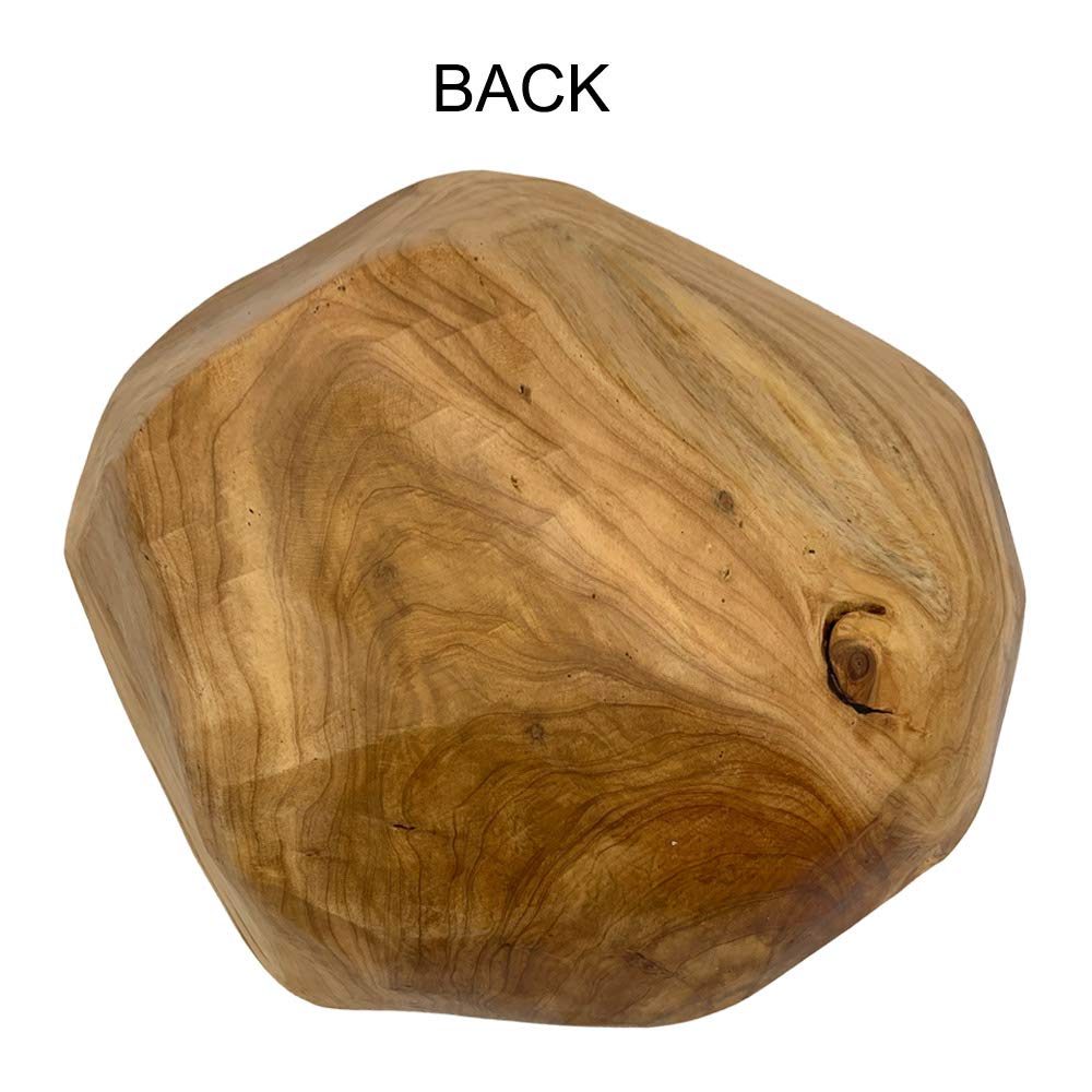 OUEEGER Wood Salad Bowl(10"-12"), Handmade Natural Root Wooden Bowl, Wood Crafts Bowl Serving for Fruit, Snack, Food OUEEGER