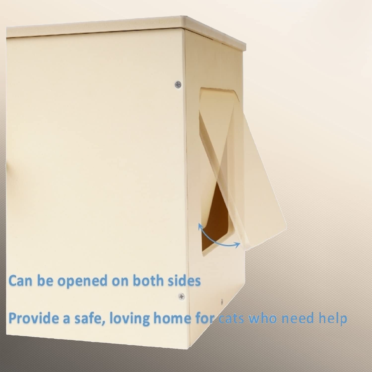 Objoy Outdoor Cat Houses Feral Cat Shelter Wooden Stray Cat Condo Outside Sturdy Waterproof and Insulated with Escape Door (one cat) objoy