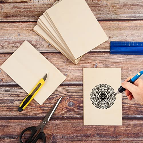 120 Pcs Rectangle Unfinished Wood Pieces 4 x 6 Inch Blank Basswood Sheet Craft Wood Sheets Board Unfinished Wood Rectangles for Crafts Wooden Cutouts AWIZOM