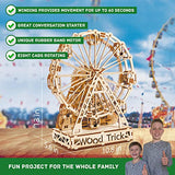 Wood Trick Ferris Wheel Rotating Mechanical Model - 3D Wooden Puzzles for Adults and Kids to Build - Engineering DIY Wooden Models for Adults to Wood Trick