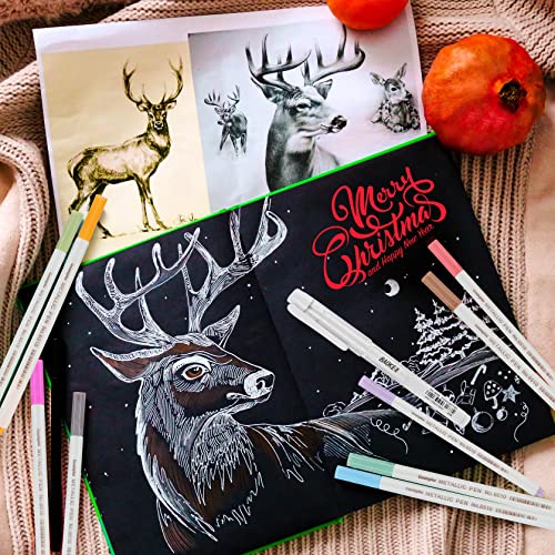 Qionew White Gel Pen Set, 3 Pack, 1mm Extra Fine Point Pens Gel Ink Pens Opaque White Archival Ink Pens for Black Paper Drawing, Sketching, Qionew