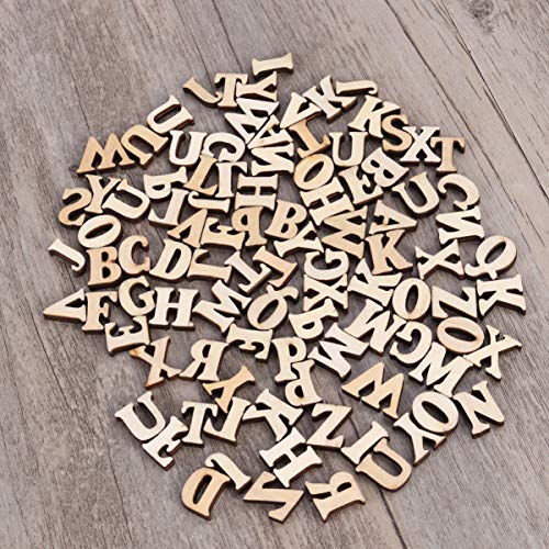 Artibetter 50pcs Unfinished Wood Letters Wood Letters Sign Puzzles for Wood Letters for Wall Decor Unfinished Wood Alphabet Letters Wood Craft Slices