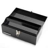 16" Portable Steel Heavy-duty Tool Box 18-Gauge with Metal Latch and Handle Black HantekSteel