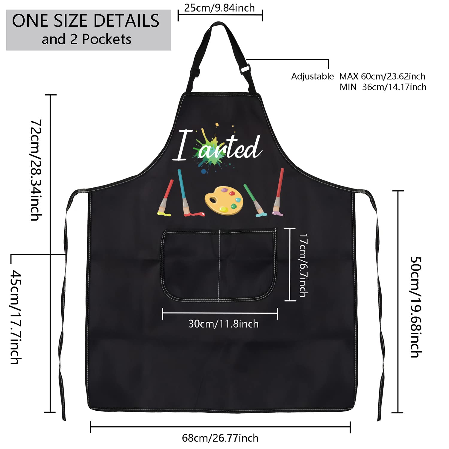MBMSO Painting Artist Apron I Arted Apron Artist Painter Gifts Funny Art Teacher Student Gifts Apron Paint Lovers Gifts (I Arted Apron-black) MBMSO