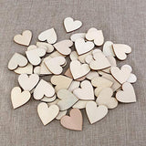 LIOOBO 100pcs Blank Wood Slices Woodsy Decor Wood Heart Embellishment Love Heart Ornament Blank Wood Heart Cutouts Heart Wood Discs Valentine Hanging LIOOBO