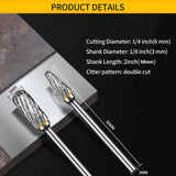 Carbide Burr Set Compatible with Dremel Rotary Tool 10Pcs Die Grinder Bits Rotary File Rasp with 1/8" Shank Tool Accessories for Attachments Cutting FOTYBEI