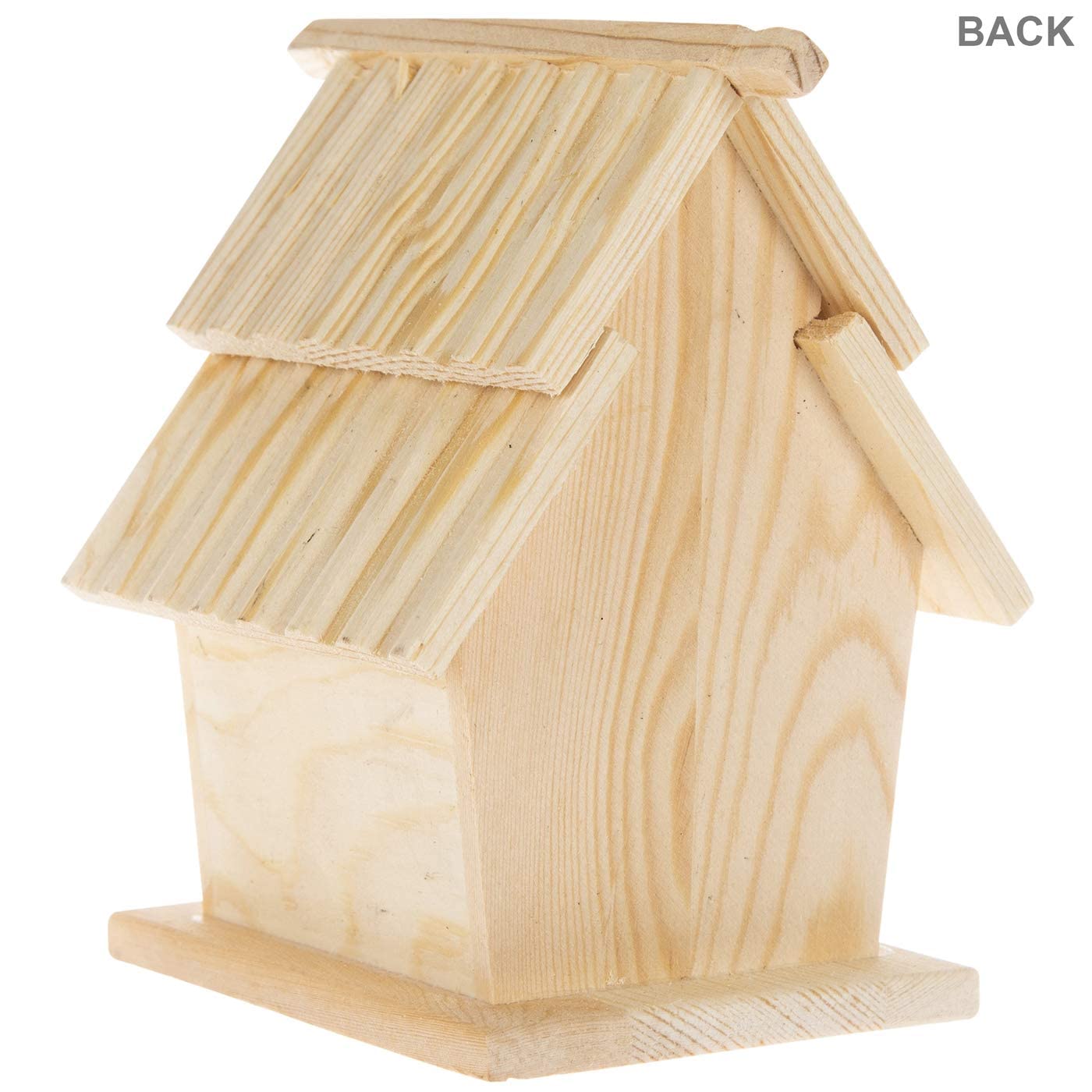 Hobby Lobby Woodpile Fun! DIY Paintable Customizable Slat Roof Unfinished Wood Birdhouse for Kids and Adults