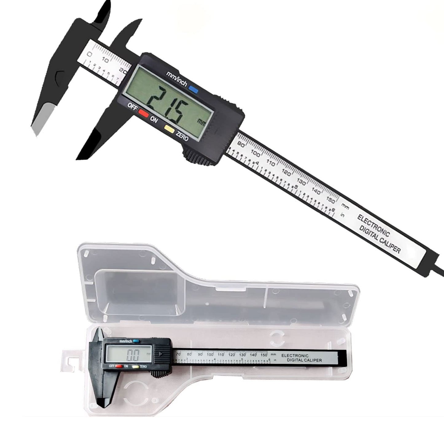 Digital Caliper, PINKJOY 0-6" Calipers Measuring Tool - Electronic Micrometer Caliper with Large LCD Screen, Auto-Off Feature, Inch and Millimeter - WoodArtSupply