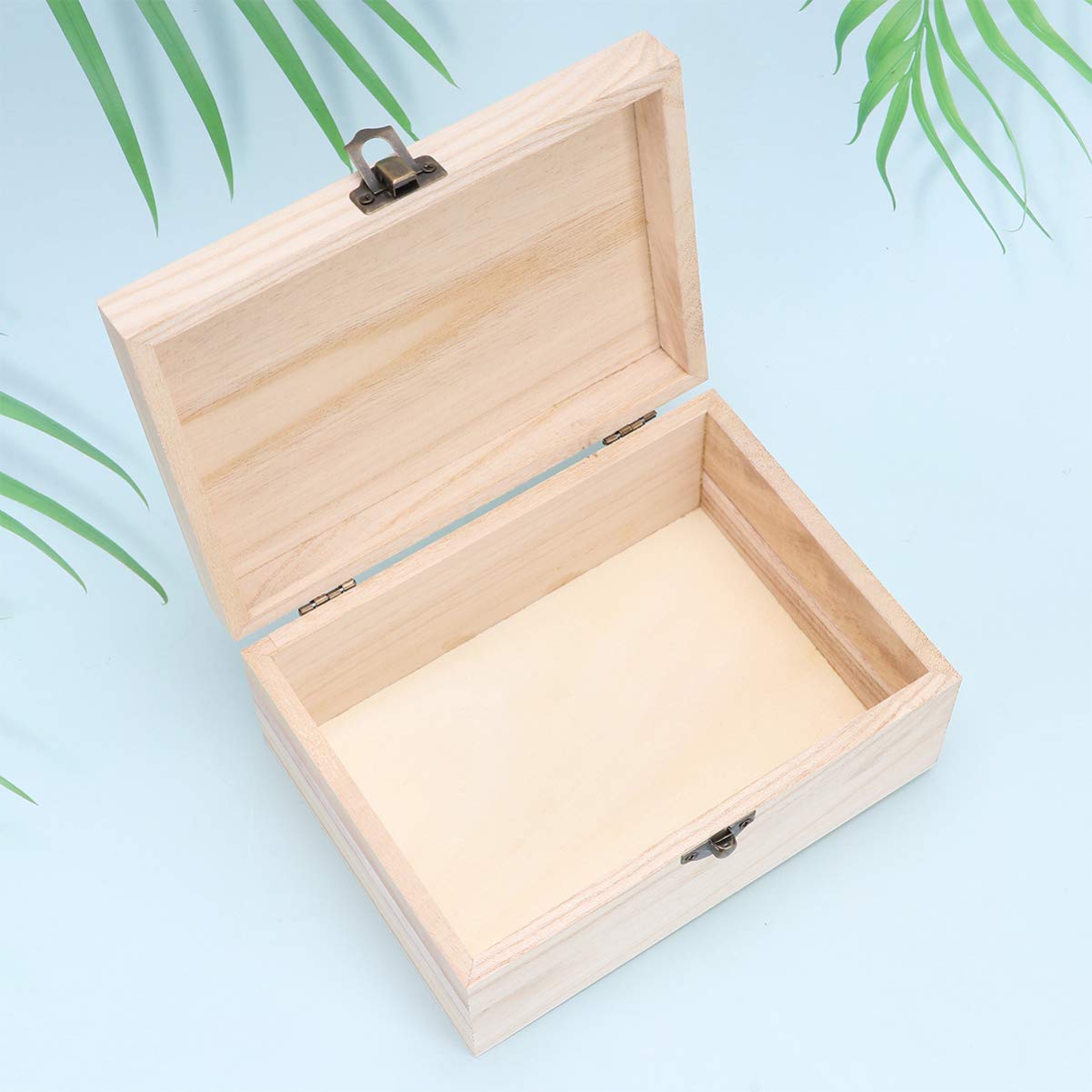 Milisten Unfinished Chest 3 Pcs Jewelry Wooden Lock Case Trinket Storage Chest Wooden Chest Sundries Storage Tray Wood Trinket Tray Wood Case Bamboo Milisten