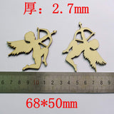 Amosfun 10pcs Unfinished Wooden Embellishments Cupid Shape Slices Wood Cutout Unfinished Wooden Pieces for DIY Crafts Amosfun