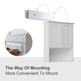 VANIRROR White Wooden Bathroom Wall Cabinet with Adjustable Shelves and Buffering Hinge Design VANIRROR