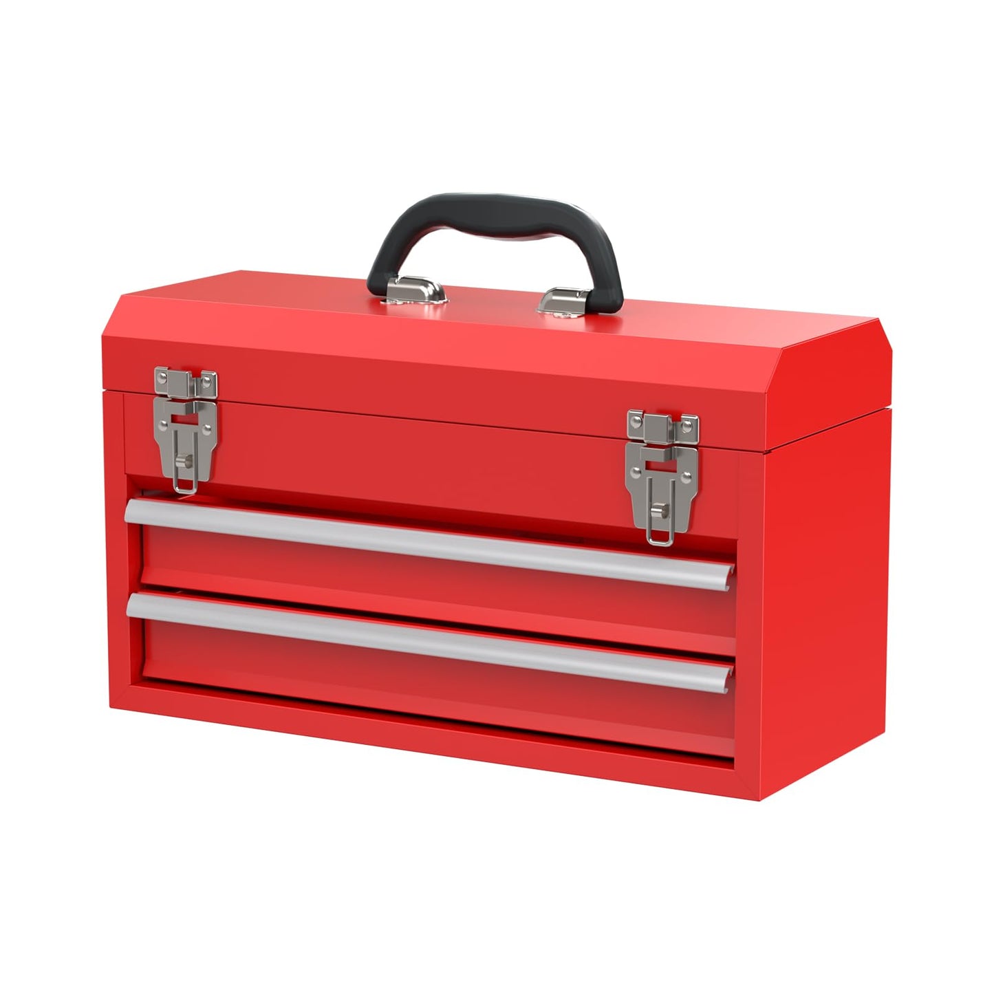 UNITEDPOWER Portable Metal Tool Box，2-Drawer Steel Organization Micro Tool Chest for Household, Warehouse, Repair Shop, Red