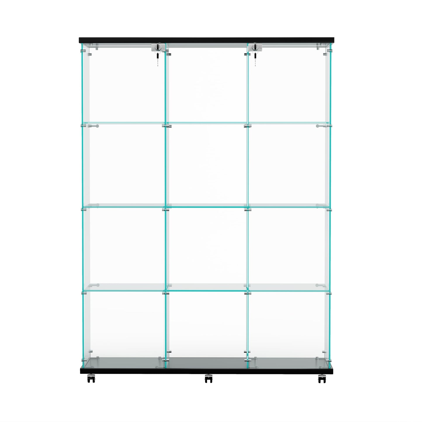 HomVent Glass Display Cabinet with Doors,Glass Curio Cabinet for Architecture/Model/Toys/Collection Display,4 Shelves Display Case with Locks,Modern