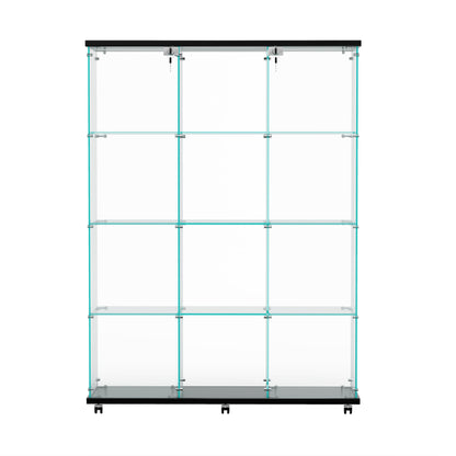 HomVent Glass Display Cabinet with Doors,Glass Curio Cabinet for Architecture/Model/Toys/Collection Display,4 Shelves Display Case with Locks,Modern