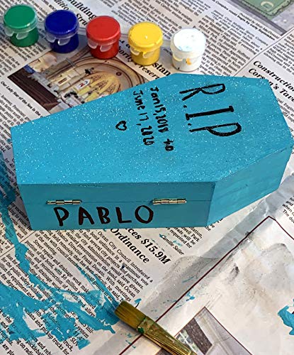 Creative Hobbies Large 12 Inch Halloween Coffin Box, Fillable Hinged Box for Halloween Décor, Party Favor, Goth, Decoration, Coffin Ring Box, Pet Creative Hobbies