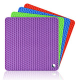 CAKETIME Silicone Trivet Mats - Hot Pads Spoon Rest, Multipurpose Trivet for Hot Dishers Heat Resistant Food Grade Silicone Set of 4 CAKETIME