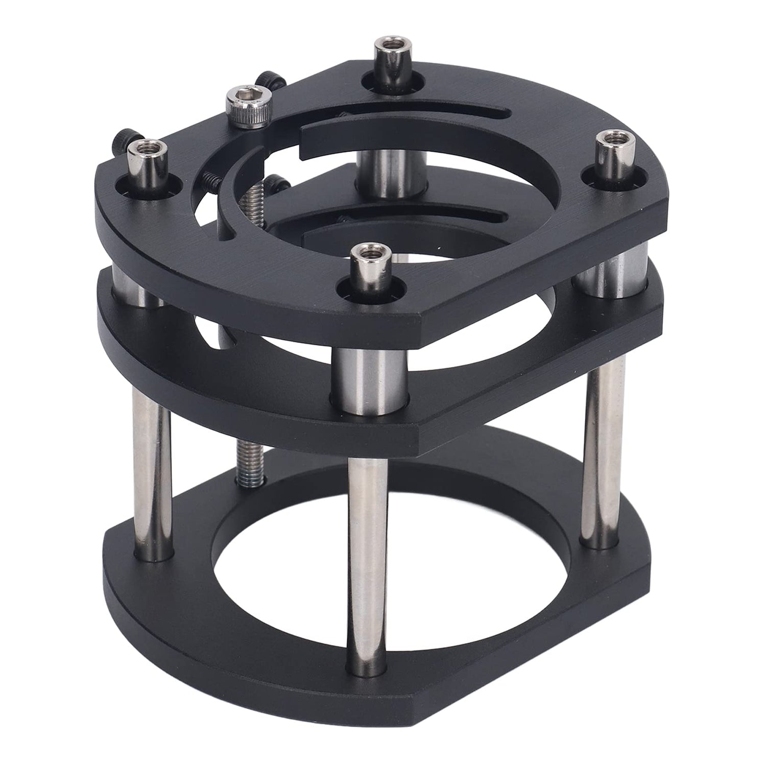 Router Lift Base, Aluminum Alloy Stainless Steel 4 Jaw Clamping, Metal Milling Table Lifting System, for Small Electric Tenoning Trimming Machines PerGar