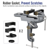 Housolution Universal Table Vise 3 Inch, 360°Swivel Base Bench Clamp Home Vise Clamp-On Vise Repair Tool Portable Work Bench Vise for Woodworking, Housolution