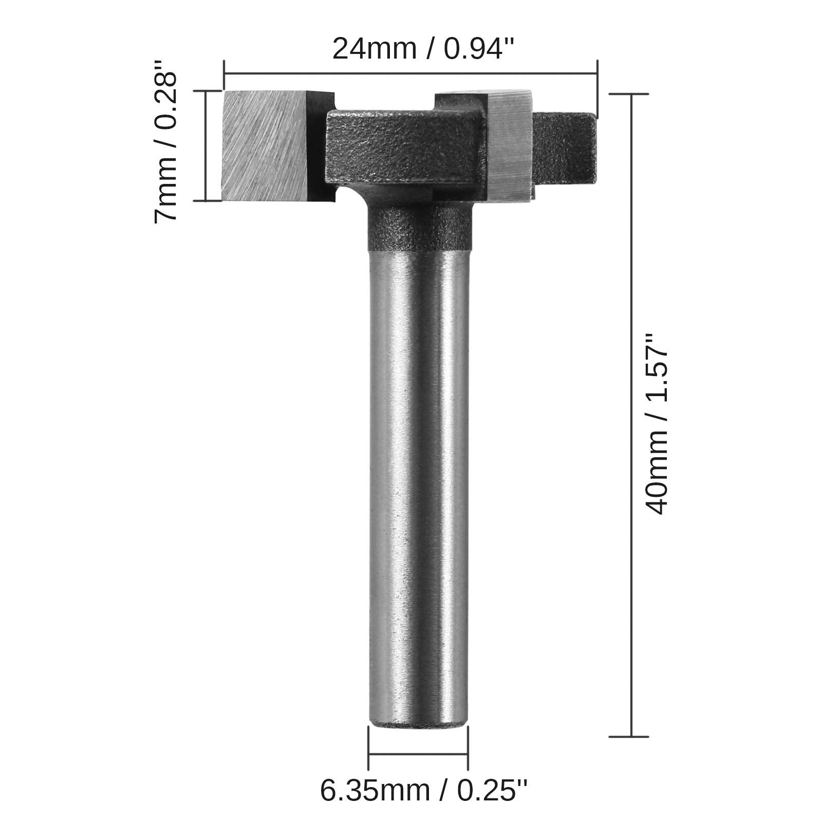 Genmitsu 3pcs 3-Flute CNC Spoilboard Surfacing Router Bits, 1/4'' Shank, 0.94'' Cutting Diameter, Slab Flattening Router Bits for Wood Working, RB03A - WoodArtSupply