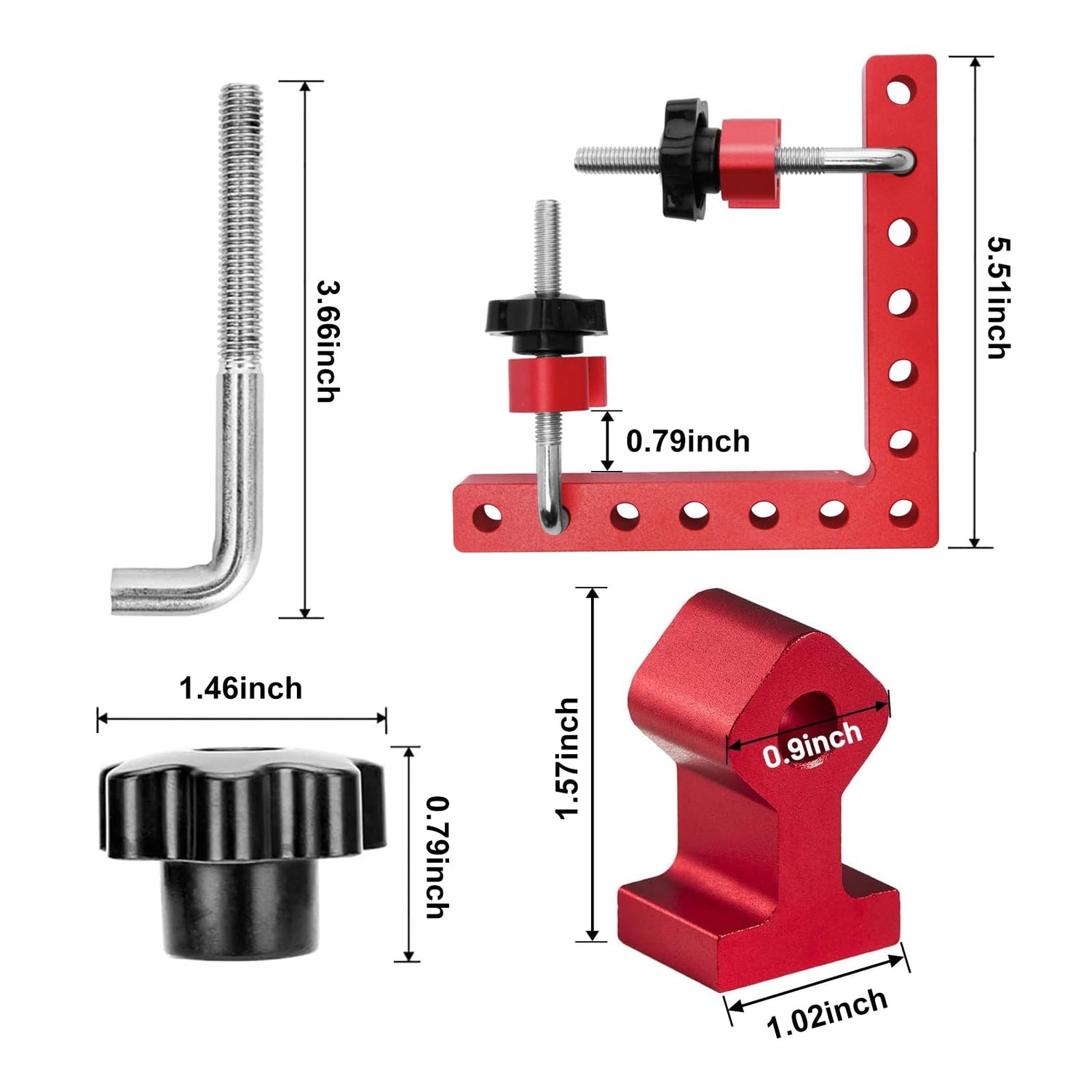 Utoolmart 90 Degree Positioning Squares Right Angle Clamps, Corner Clamps for Woodworking 5.5"x 5.5"(14 x 14cm), Aluminum Alloy Carpenter Clamping Utoolmart