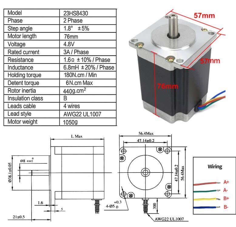 CNCTOPBAOS 4 Axis Nema23 Stepper Motor USB Mach3 CNC Kit,270oz-in 76mm 3A,USB Controller Board Motion Control Card,TB6600 Driver 4.5A 24V for CNC CNCTOPBAOS