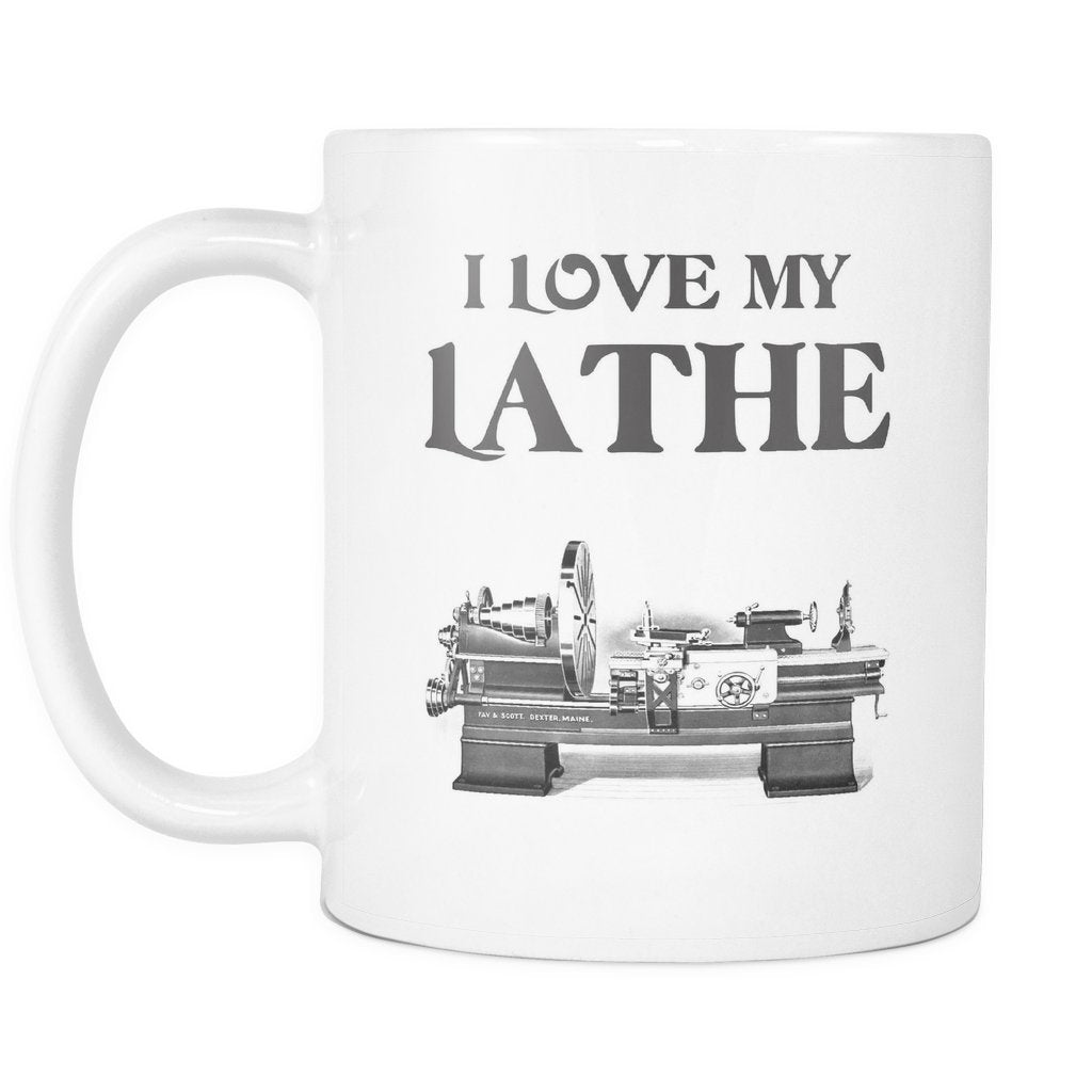 Woodturner Mug - I Love My Lathe Mug - 11 Ounce White Ceramic Coffee Or Tea Mug - Gift For Woodturner - Woodturning Mug - WoodArtSupply