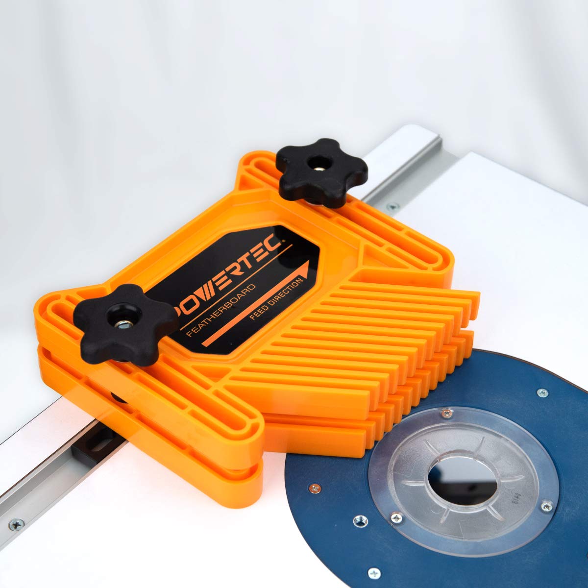 POWERTEC 71393 Dual Universal Featherboards for Multi-Functional Woodworking w/Flex and Miter Lock System – 2 Pack (Double Stack Edition) POWERTEC