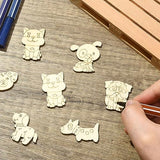 LiQunSweet 100 Pcs 9 Styles Random Animal Dog Puppy Blank Wooden Slices Charms Unfinished Wood Cutouts for Children Girl Boy DIY Craft Toy Painting LiQunSweet