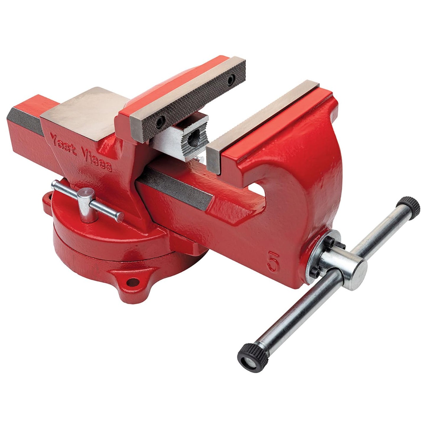 Yost Vises ADI-5 Heavy Duty Vise | 130,000 PSI Tensile Strength Austempered Ductile Iron Bench Vise | 5.5 Inch Jaw Width with a 360 Degrees - WoodArtSupply