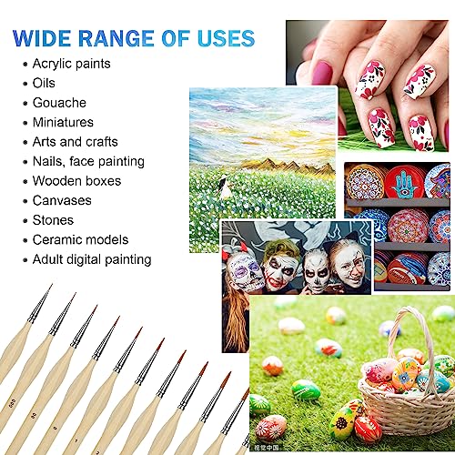 11Pcs Paint Brushes,Miniature Paint Brushes with Ergonomics Grip Handles,Detail Paint Brush Set for Fine Detailing & Art Painting - Acrylic, - WoodArtSupply