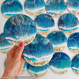 ResinWorld 4 Pack 4 inches Round Coaster Molds, Thick Coaster Silicone Molds for Resin Casting, Geode Agate Silicone Coaster Epoxy Casting Mold ResinWorld