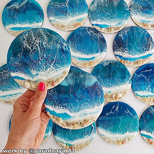 ResinWorld 4 Pack 4 inches Round Coaster Molds, Thick Coaster Silicone Molds for Resin Casting, Geode Agate Silicone Coaster Epoxy Casting Mold