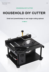 Mini Sliding Table Saw Electric Bench Saw 8500/min, 0-90° Precision Cutting Multifunctional Table Saw Household DIY Woodworking Sliding Table Saw Gdrasuya10