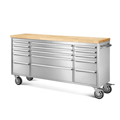 CHETTO C 72 in Tool Chest Tool Box Mobile 15 Drawers Storage Rolling Cabinet with Wheels Lock Key Locking System Drawer Liners for Garage Warehouse