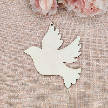 20pcs Bird Wood Cutouts Crafts Wooden Dove Shaped Hanging Ornaments with Jute Twines Gift Tags for DIY Projects Wedding Birthday Christmas Party