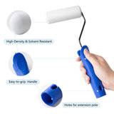 Mister Rui-Foam Paint Roller, 4 Inch-8 Pack Paint Roller Kit, Complete 4" Mini Paint Roller Kit with Small Foam Paint Roller Covers, Frame, Tray, and Mister Rui