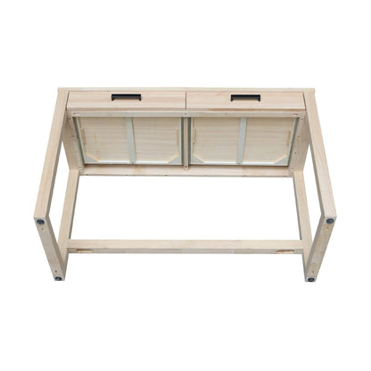 IC International Concepts International Concepts Carson Solid Wood Desk with Two Drawers, Unfinished - WoodArtSupply