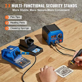 VEVOR Wood Burning Kit, 250~700°C Adjustable Temperature with Display, Dual Output Port with 2 Pyrography Pens, 23 Wire Nibs, 5 Solid-Point Tips, 2 VEVOR